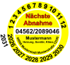 Nächste  Abnahme  1 2 3 4 5 6 7 8 9 10 11 12  2026 2027 2028 2029 2030 2031 04562/2089046     00000 Musterstadt Musterstraße 12345  Mustermann Heizung, Sanitär, Klima